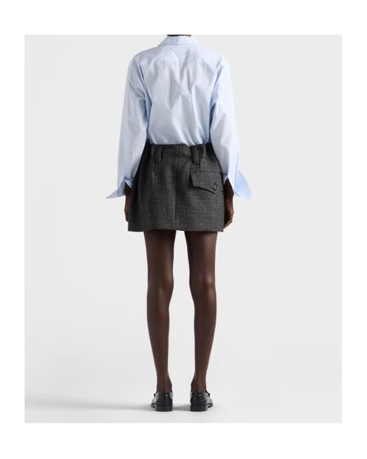 Prada Blue Light Fil-À-Fil Shirt