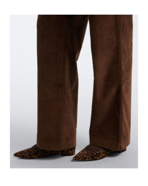 AYA MUSE Brown Aven Cotton-Blend Corduroy Wide-Leg Pants