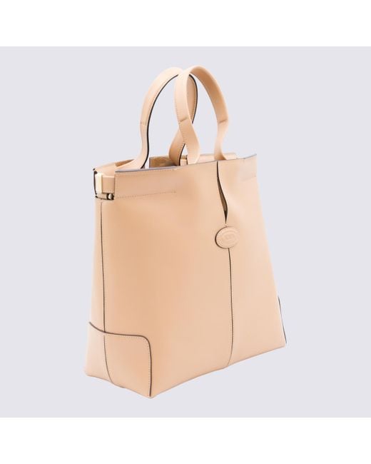 Tod's Natural Di Bag Folio Small Top Handle Bag