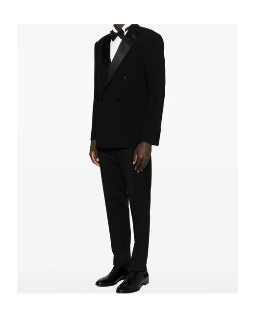 Giorgio Armani Black Double-Breasted Blazer for men