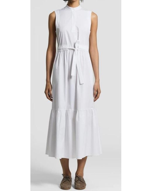 Peserico White Mandarin Collar Dress