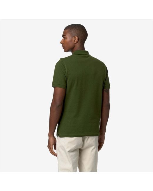 K-Way Green Two-Button Logo Polo Shirt for men