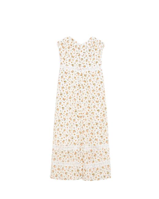 Weekend by Maxmara White Printed Crepe De Chine Dress