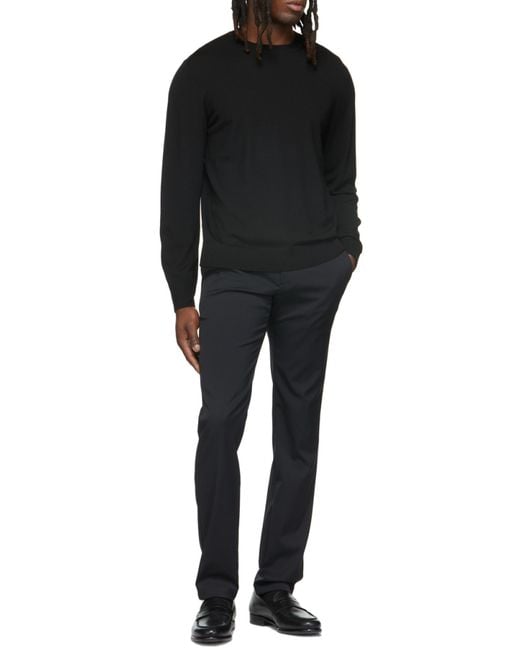 Theory Black Round-Neck Knitted Pullover for men