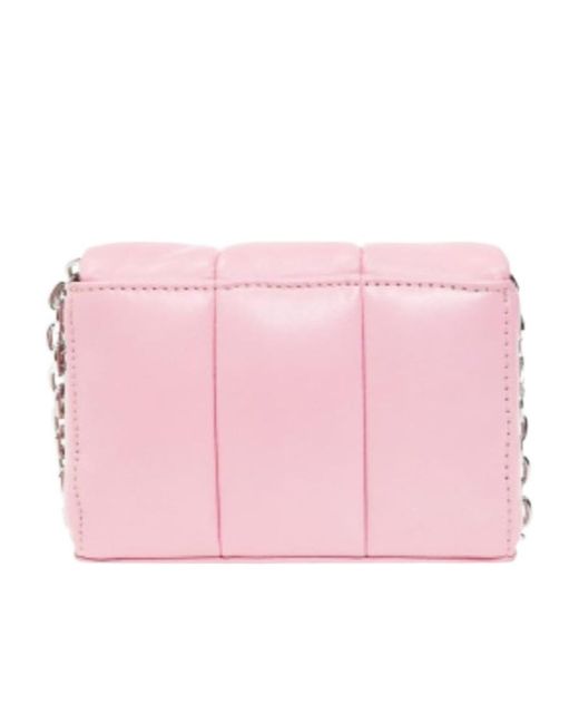 Stand Studio Pink Quilted Leather Satchel Bag