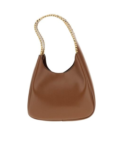 Stella McCartney Brown Small Braided-Strap Shoulder Bag