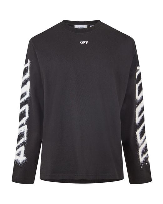 Off-White c/o Virgil Abloh Black Logo Long Sleeve T-Shirt for men