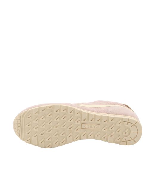 Autry Pink Windspin Lace-Up Sneakers