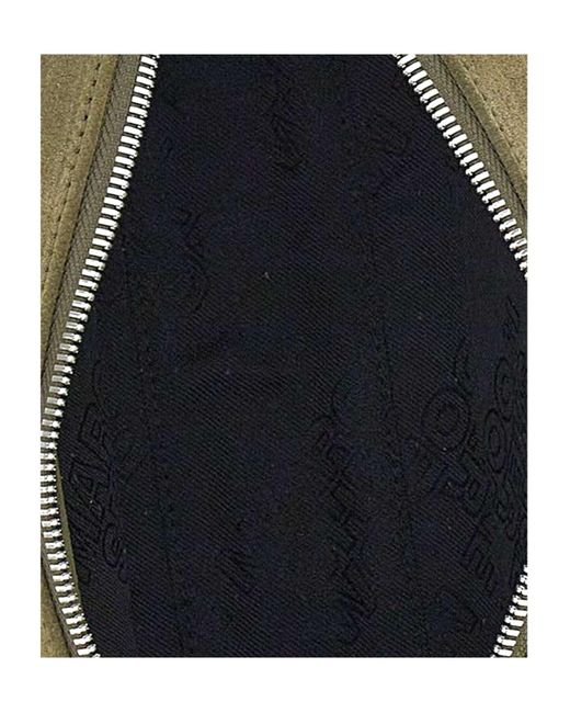 MARGE SHERWOOD Green Soft Boston Ew Suede Shoulder Bag