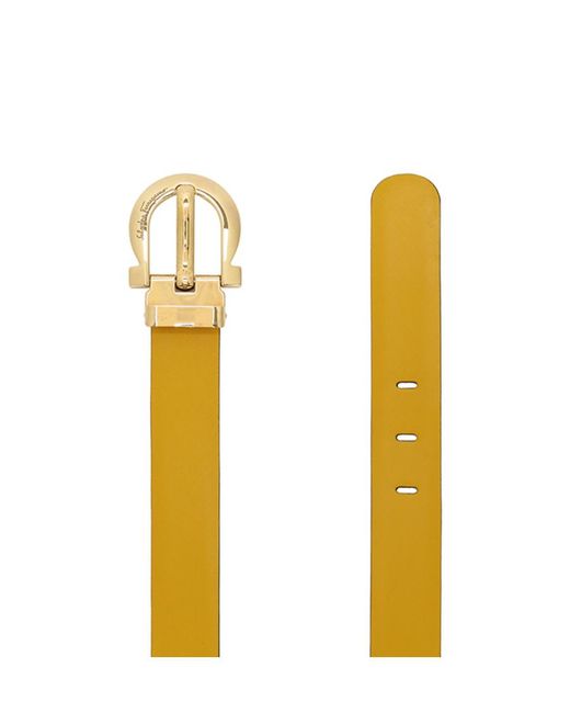 Ferragamo Yellow Logo Belt