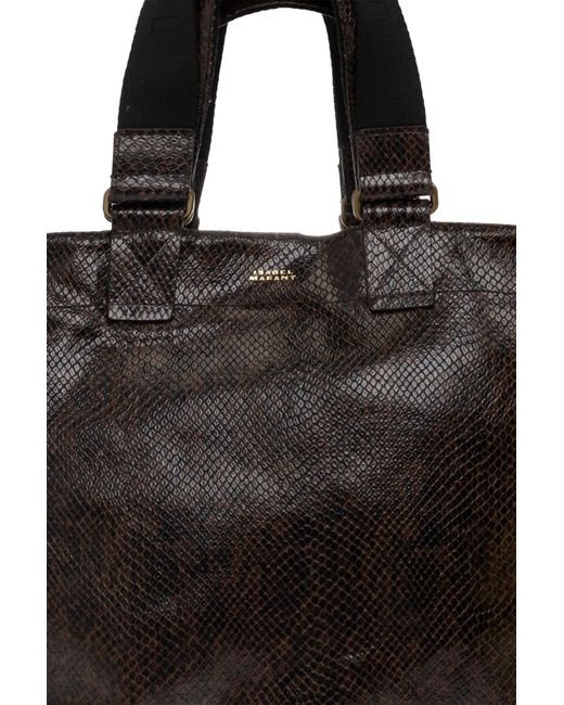 Isabel Marant Black Python-Print Handbag