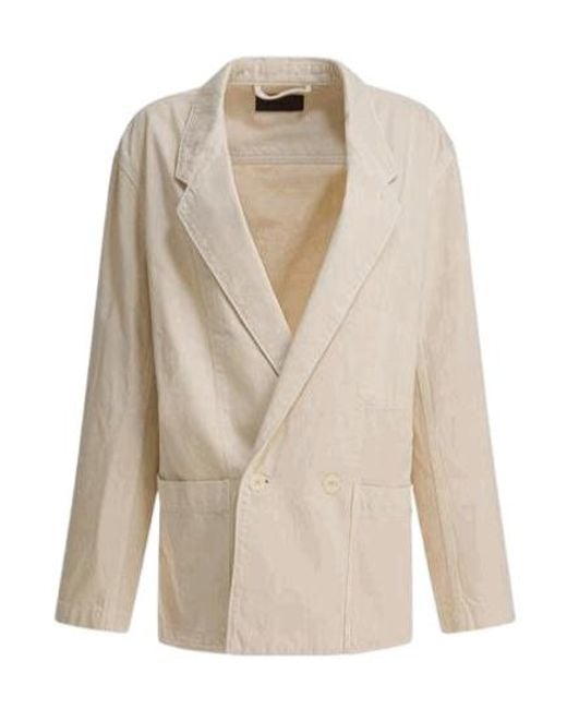 Lemaire White Double Breasted Blazer