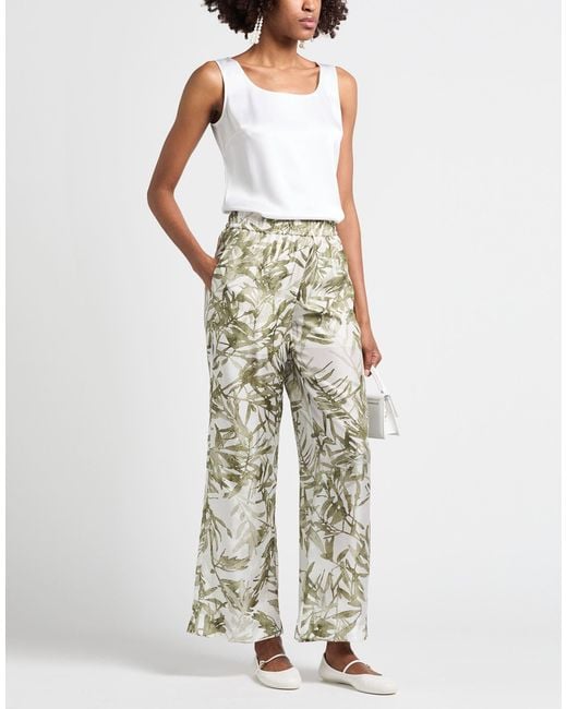 Brunello Cucinelli White Floral-Print Casual Trouser