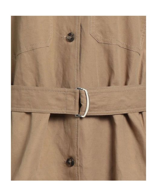 Weekend by Maxmara Brown Solid-Color Long-Sleeve Belted Trench Coat