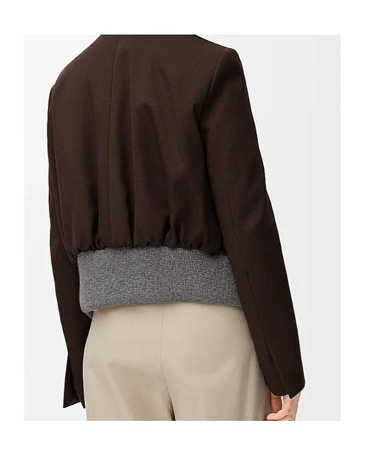 Loewe Brown Single-Breasted Cropped Jacket