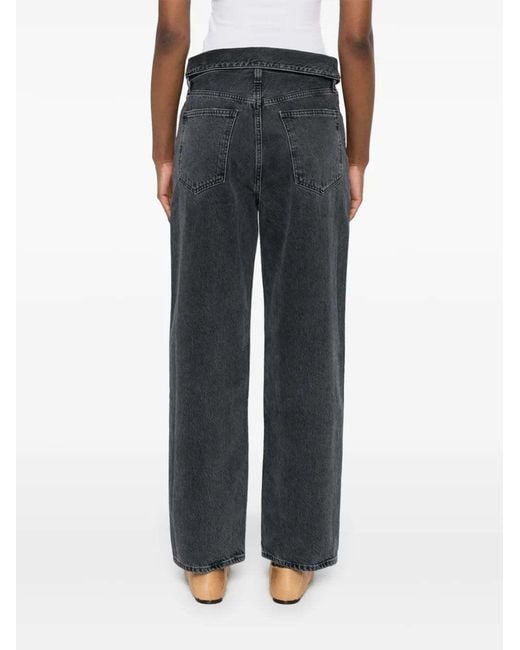 Agolde Gray High-Waisted Jeans