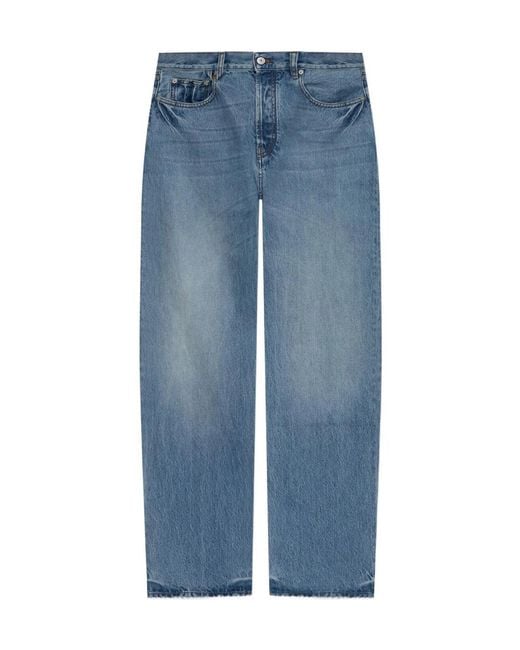 Jacquemus Blue Mid-Rise Straight-Leg Jeans for men