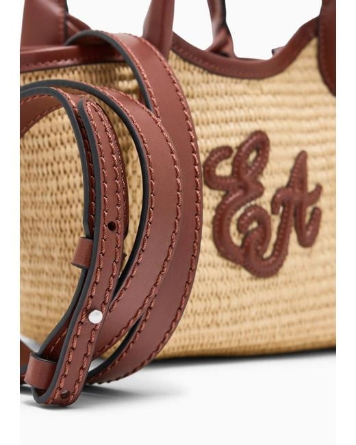 Emporio Armani Brown Top-Handles Logo-Detail Bag