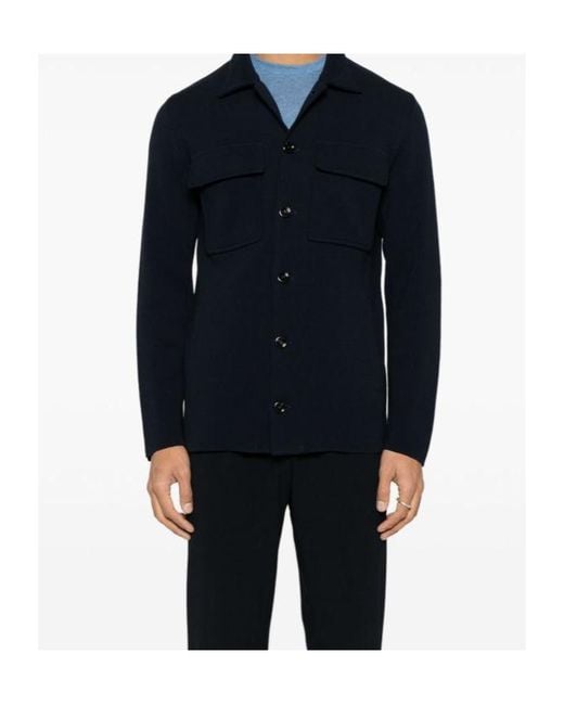 Lardini Blue Button-Up Jacket for men