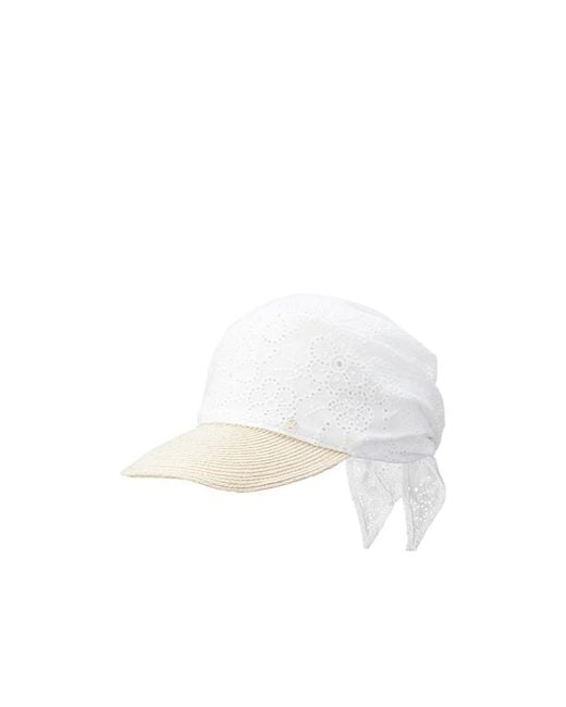 Maison Michel White Pema Lace Hat