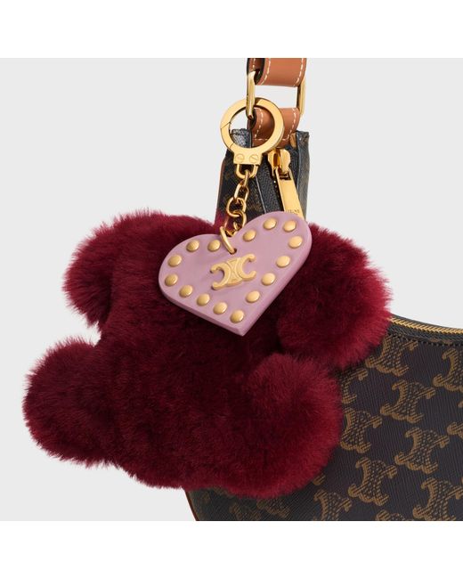Céline Red Triomphe Pom-Pom Charm