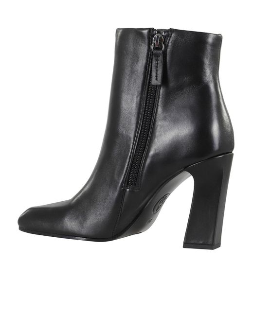 Ash Black Square Toe Ankle Boots