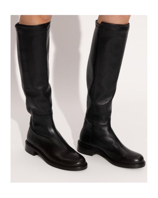 Stuart Weitzman Black Round-Toed Boots