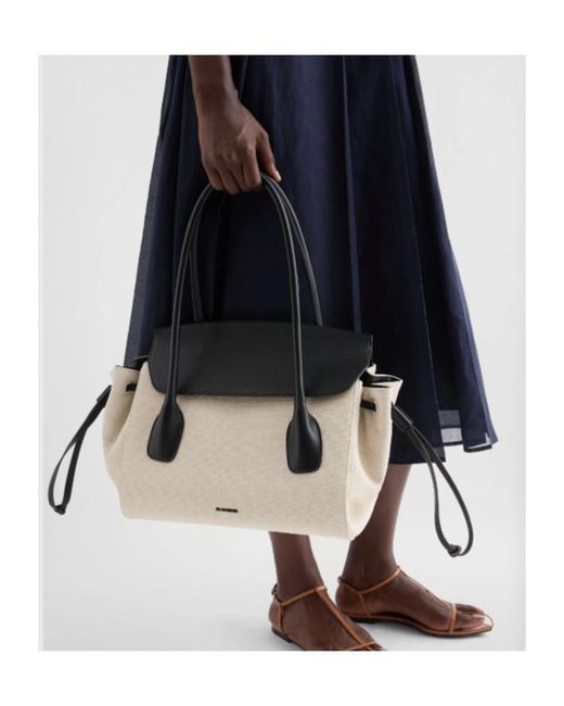 Jil Sander Black Small Voyage Top Handle Bag