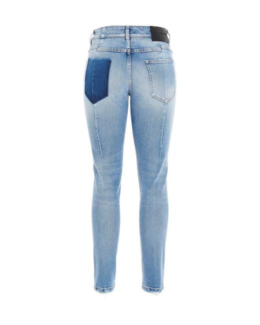 Givenchy Blue Ripped Mid-Rise Skinny Jeans