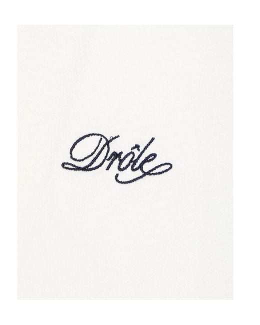 Drole de Monsieur White Crew Neck T-Shirt for men