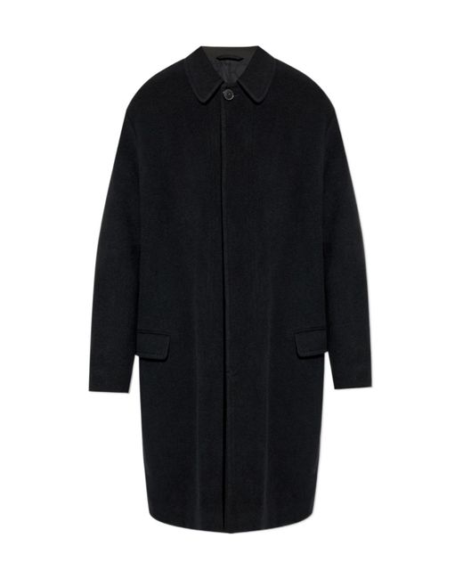 Isabel Marant Black Collared Button-Fastening Coat for men