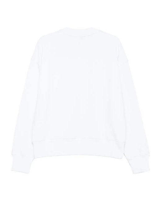 MSGM White Ribbed-Trim Sweatshirt