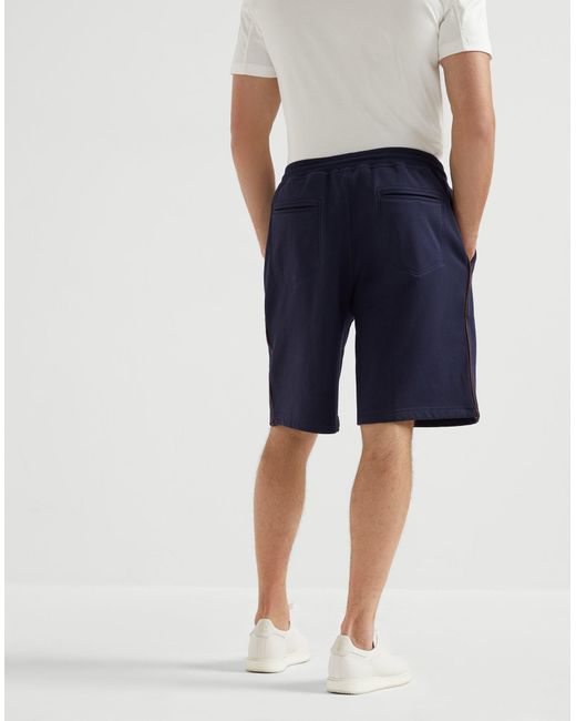 Brunello Cucinelli Blue Drawstring Shorts for men
