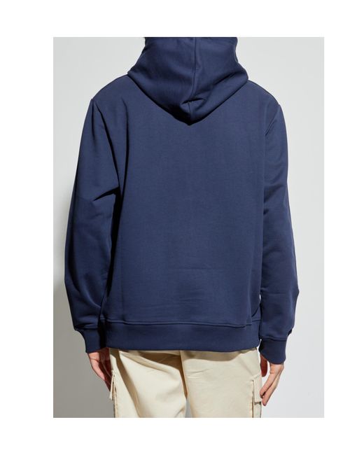 Balmain Blue Logo-Embroidered Hoodie for men