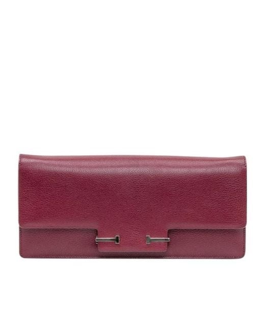 Tom Ford Purple Supple Logo Buckled Shoulder Bag