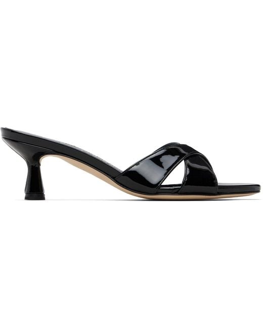 Aeyde Black Criss-Cross Leather Sandals