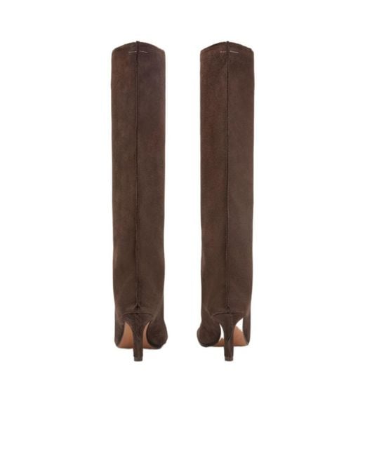 MM6 by Maison Margiela Brown Anatomic Suede Boots