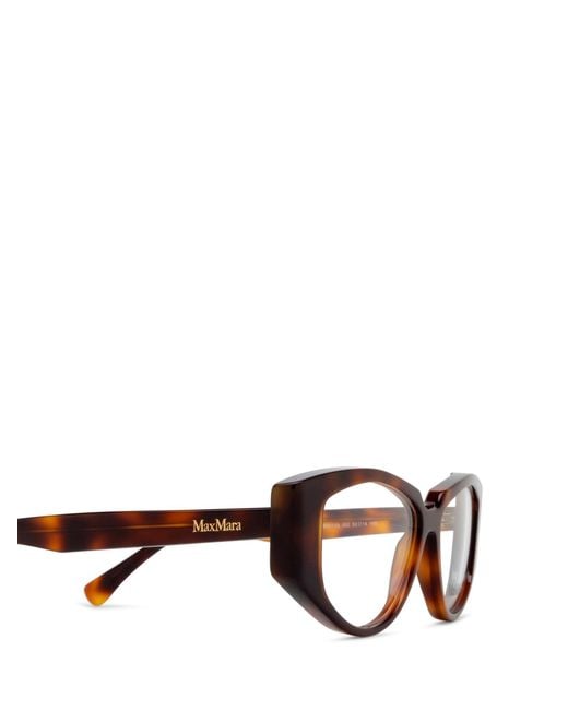 Max Mara White Irregular Frame Glasses