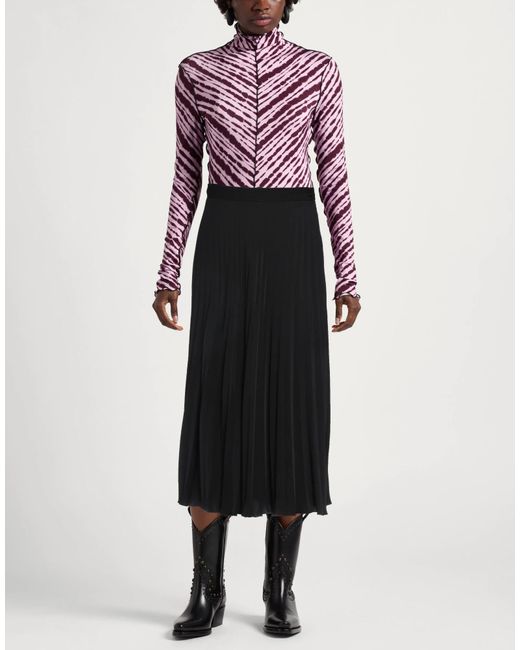MM6 by Maison Margiela Black Solid Color Pleated Skirt