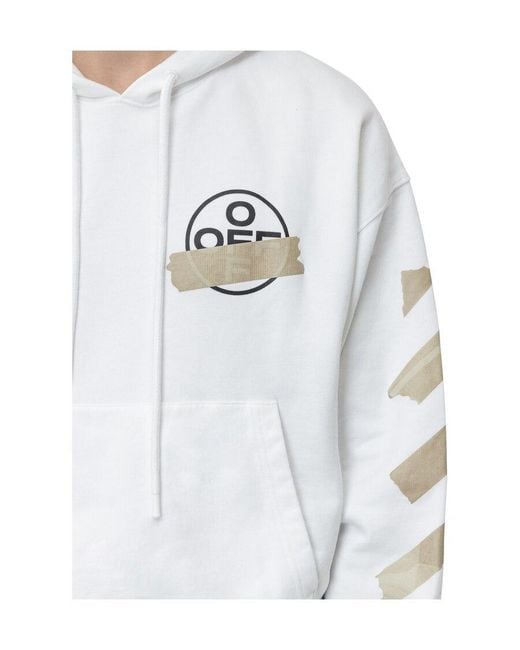 Off-White c/o Virgil Abloh White Tape Arrows Print Hoodie for men