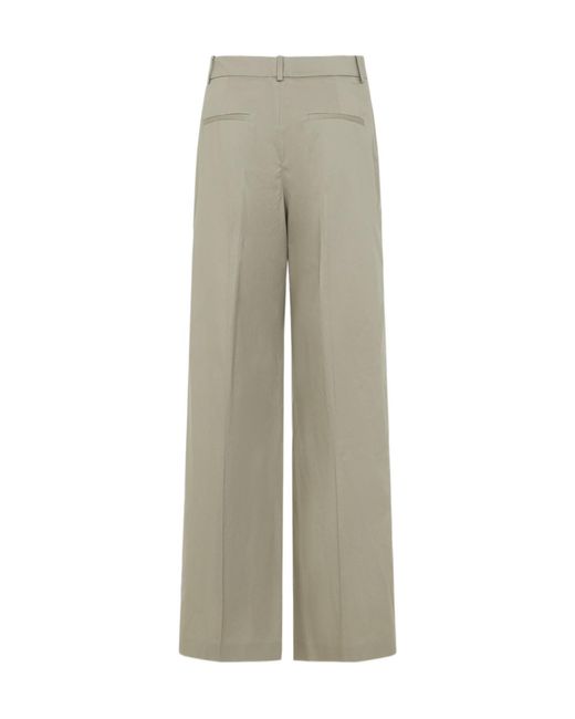 Peserico Gray Embellished Wide-Leg Pants