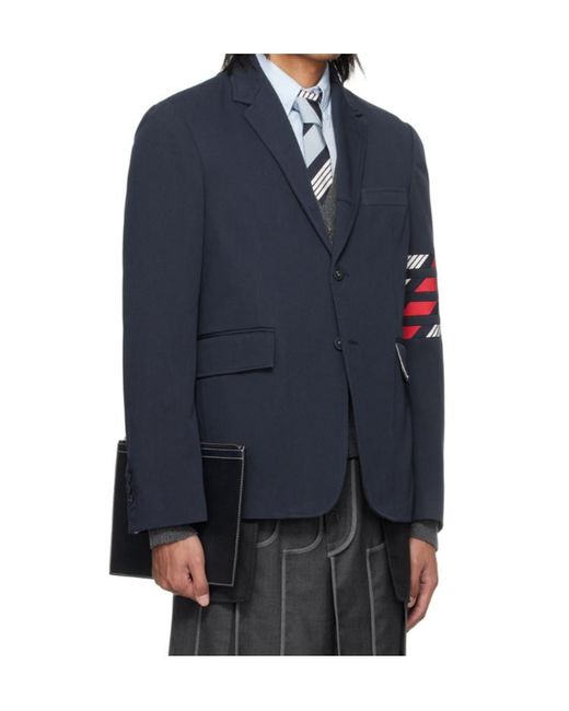 Thom Browne Blue Bar Single-Breasted Blazer for men