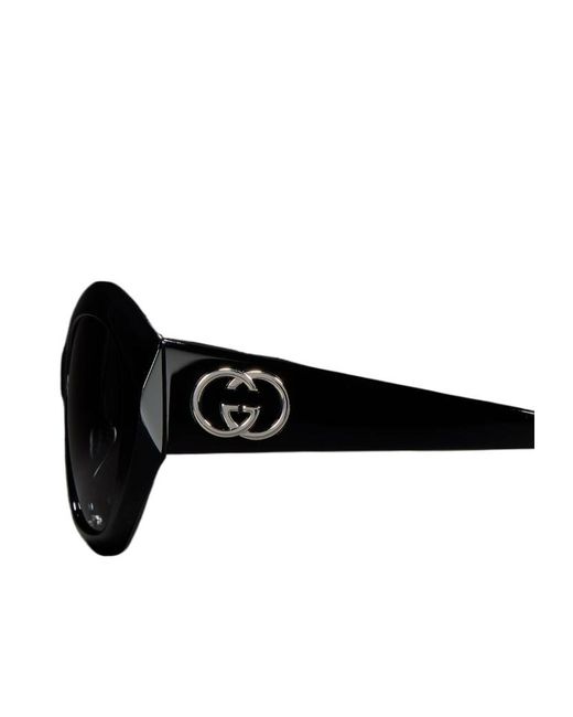 Gucci Black Geometric-Frame Sunglasses