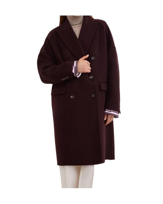 Brunello Cucinelli Red Double-Breasted Coat