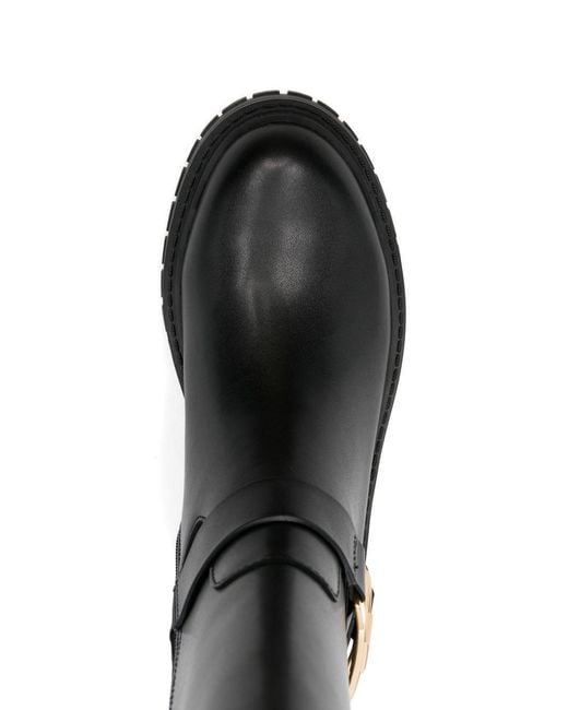 Liu Jo Black Knee-High Leather Boots