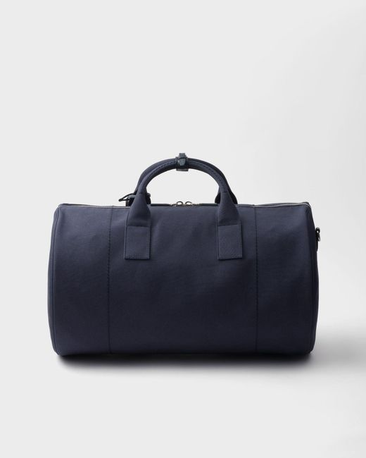 Prada Blue Canvas Duffle Bag for men