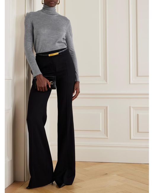 Tom Ford Gray Turtleneck Knitted Top