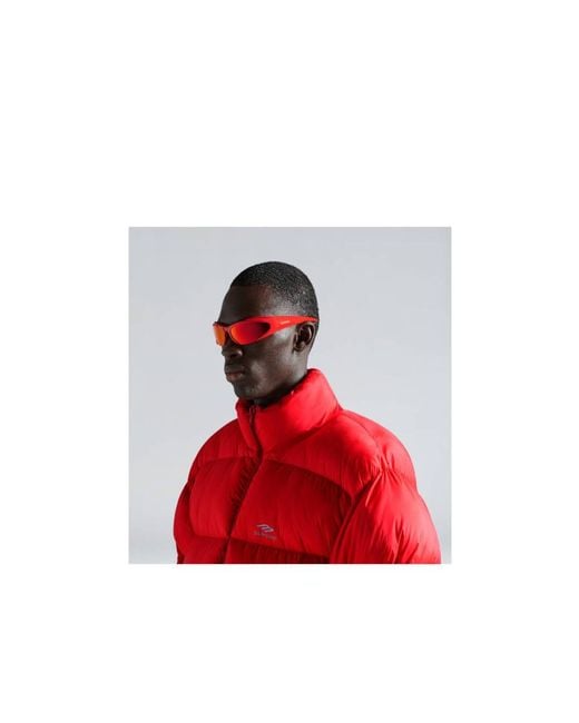 Balenciaga Red Eyewear Rectangular Frame Sunglasses for men