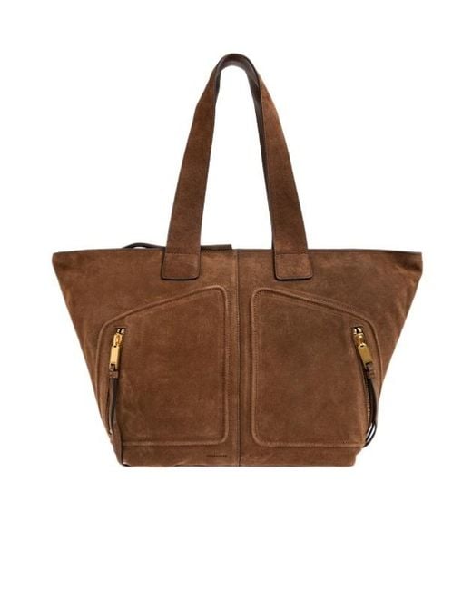 AllSaints Brown Jean Rey Tote Bag