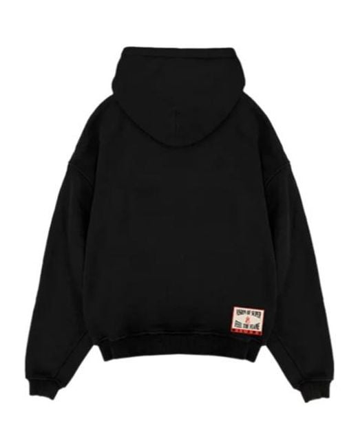 Vision Of Super Black Hoodie With Embroidered Flame for men